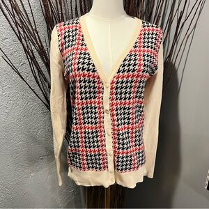 🌺MERONA BLUE AND RED ARGYLE CARDIGAN SWEATER SIZE MEDIUM🌺